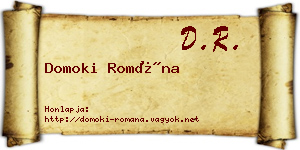 Domoki Romána névjegykártya